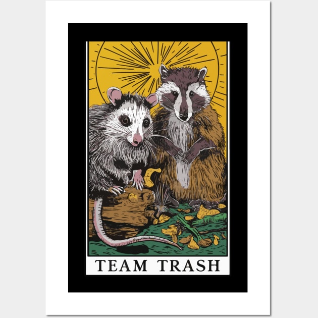 Team Trash Tarot Card Opossum Witchcraft Goth Raccoon Wall Art by lightbulbmcoc